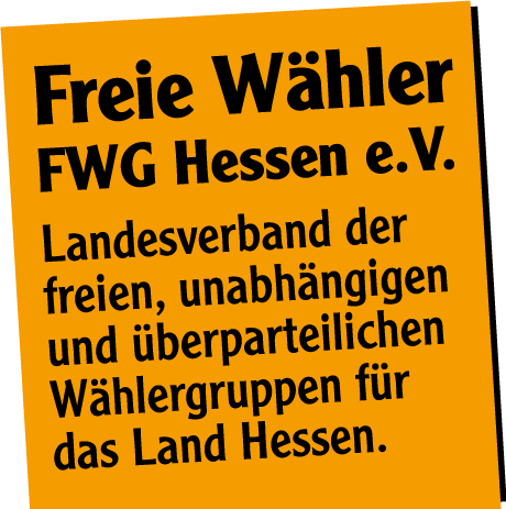 Freie Wähler FWG Hessen e.V. – Landesverband der freien, unabhängigen und überparteilichen Wählergruppen für das Land Hessen.